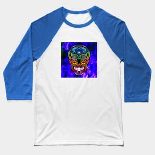 blue sugar skull Baseball T-Shirt